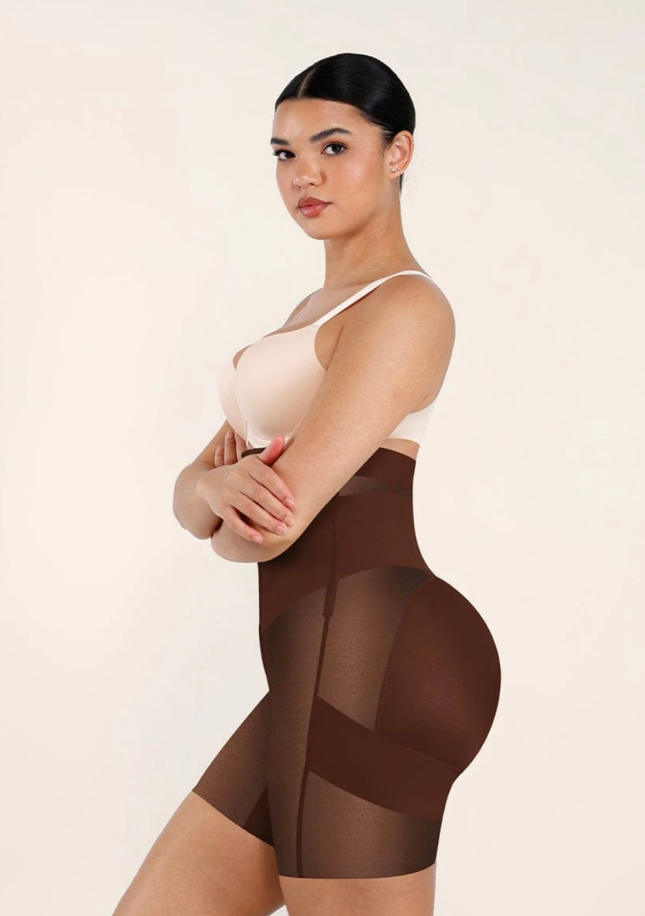 High-Waisted Shaping Briefs Breathable Mesh Waist & Abdomen Control Butt Lifter