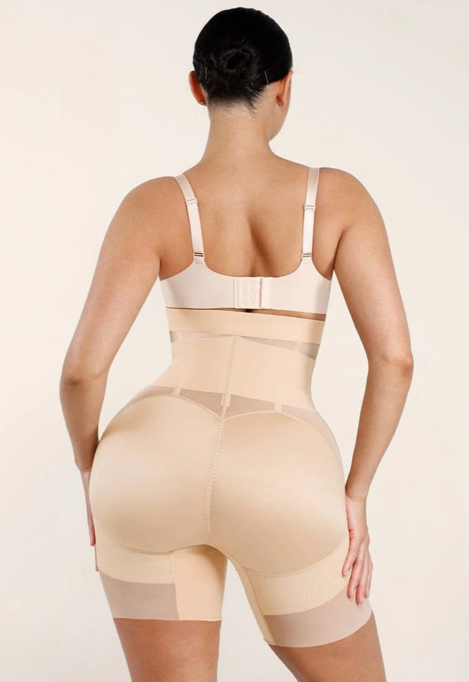 High-Waisted Shaping Briefs Breathable Mesh Waist & Abdomen Control Butt Lifter