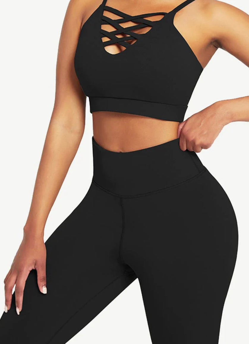Adjustable Straps High Waist Athletic Suit